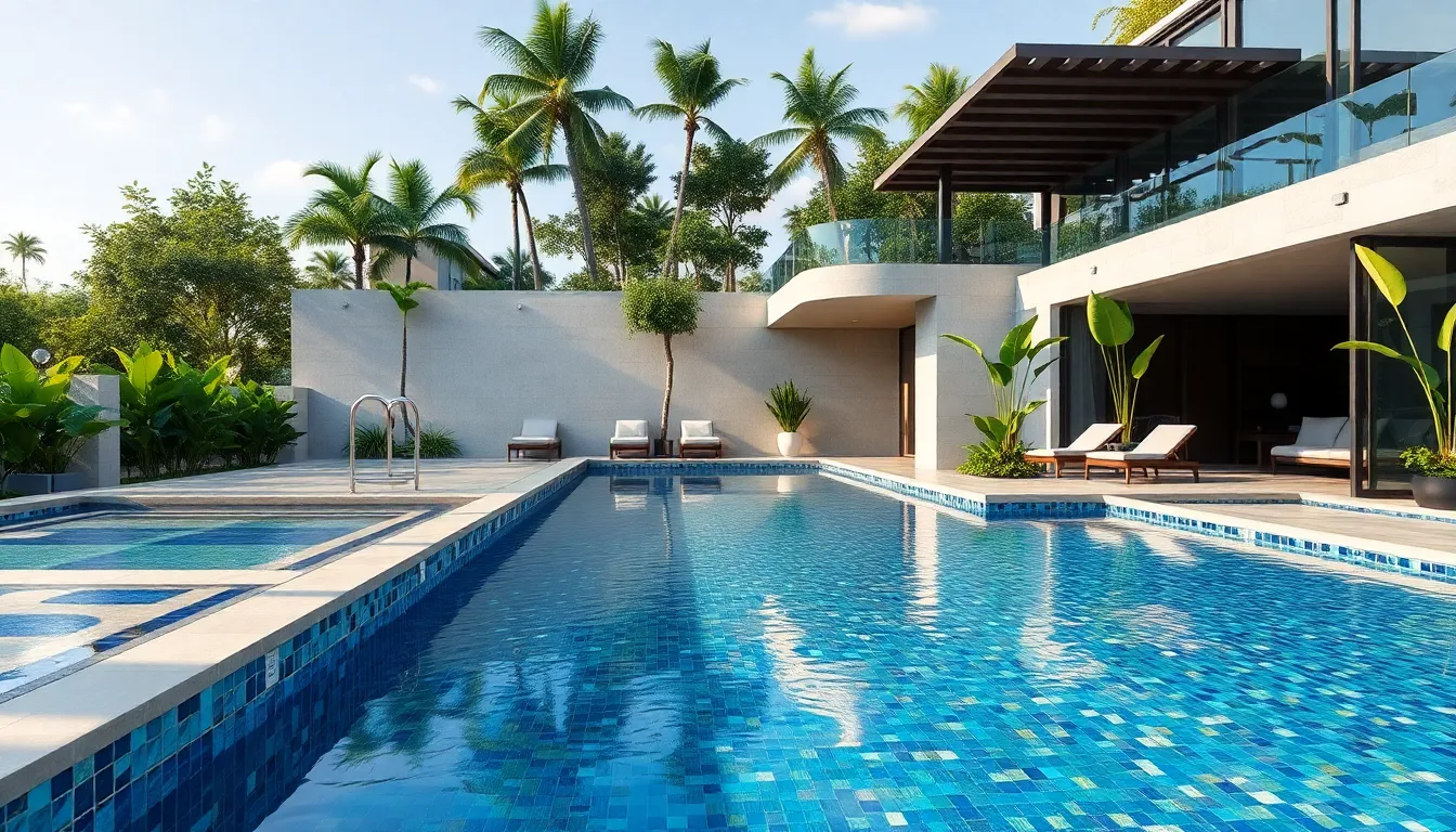 25 Stunning Pool Waterline Tile Ideas to Transform Your Swimming Pool 14 25 Stunning Pool Waterline Tile Ideas to Transform Your Swimming Pool 13