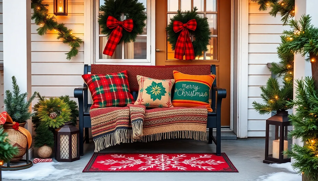 25 Small Front Porch Christmas Decor Ideas That'll Transform Your Tiny Space 14 25 Small Front Porch Christmas Decor Ideas That'll Transform Your Tiny Space 13