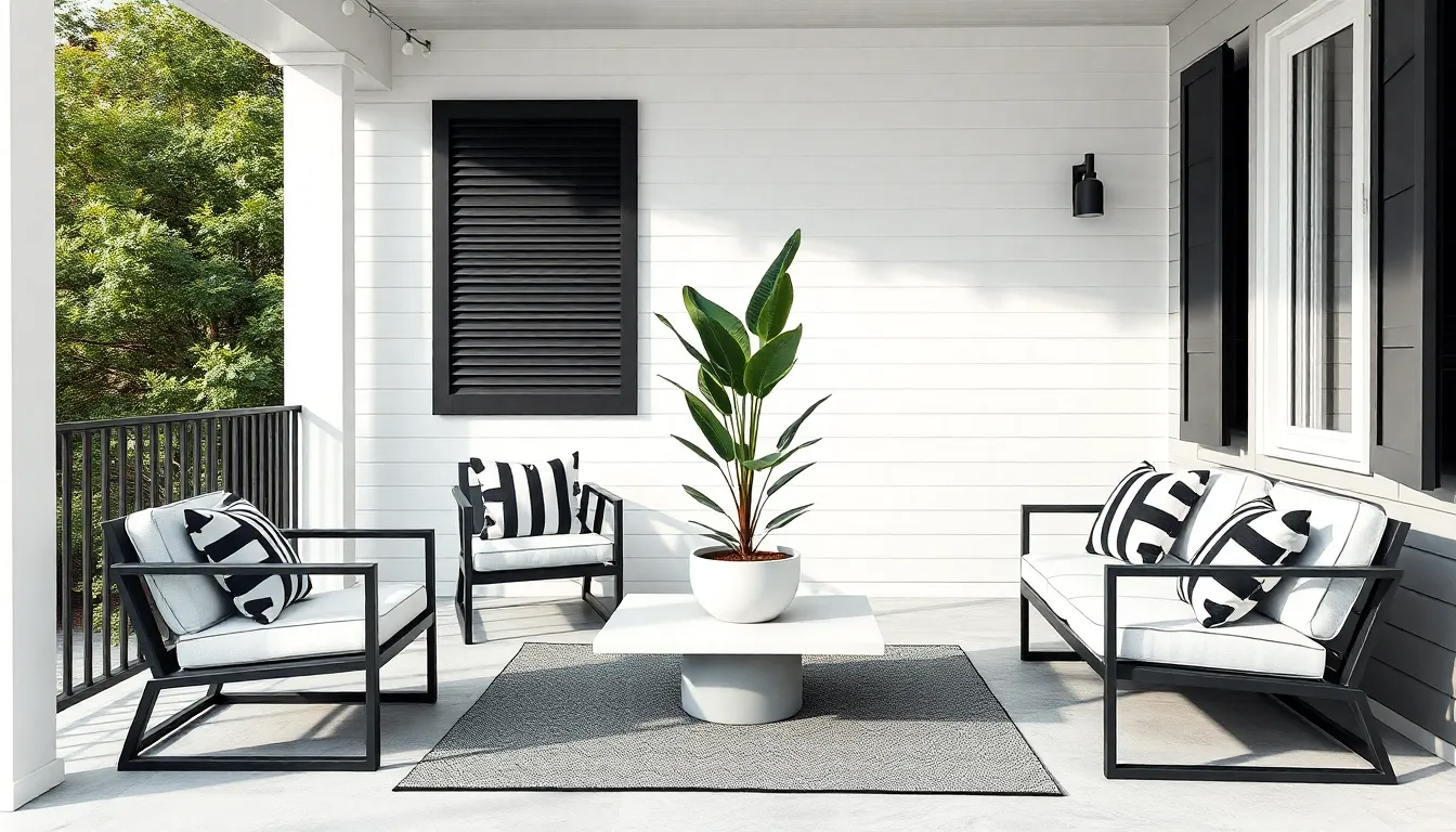 25 Stunning Black and White Porch Ideas That'll Transform Your Curb Appeal 16 25 Stunning Black and White Porch Ideas That'll Transform Your Curb Appeal 15