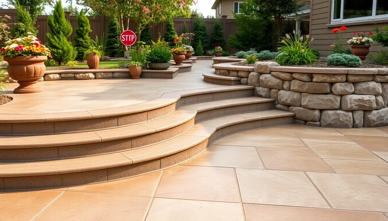 25 Stunning Concrete Patio Ideas with Steps to Transform Your Backyard 16 25 Stunning Concrete Patio Ideas with Steps to Transform Your Backyard 15