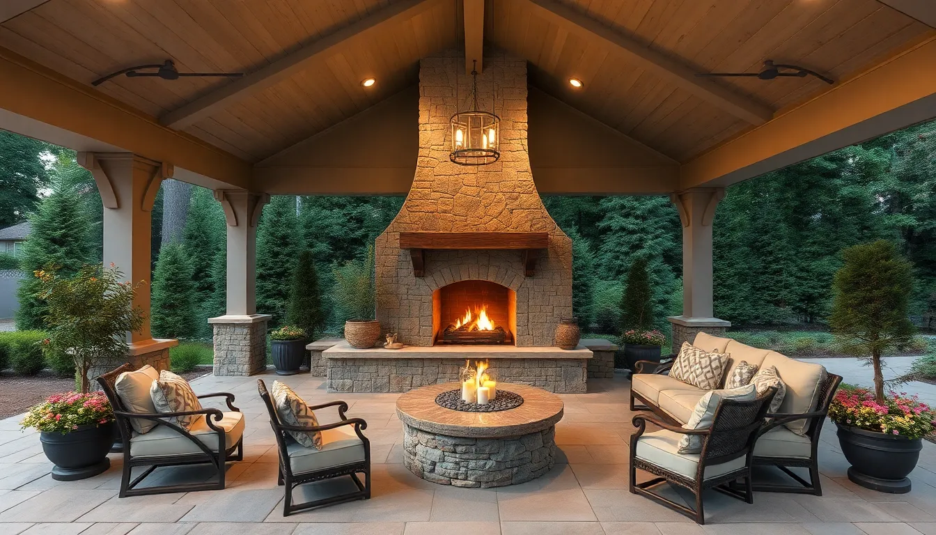 25 Stunning Covered Patio Ideas with Fireplace for Year-Round Outdoor Living 16 25 Stunning Covered Patio Ideas with Fireplace for Year-Round Outdoor Living 15