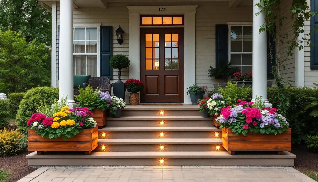 25 Front Porch Stairs Ideas That Will Transform Your Home's Curb Appeal 16 25 Front Porch Stairs Ideas That Will Transform Your Home's Curb Appeal 15