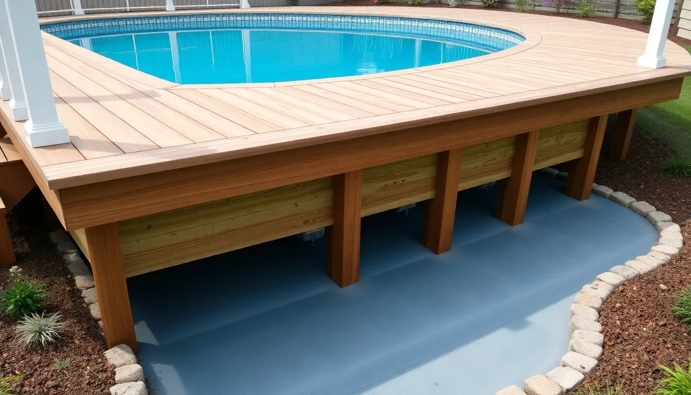 25 Stunning Above Ground Pool Deck Ideas That'll Transform Your Backyard 16 25 Stunning Above Ground Pool Deck Ideas That'll Transform Your Backyard 15
