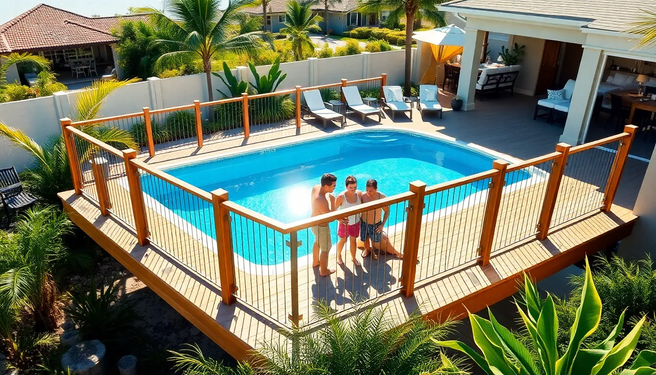 15 Stunning Pool Deck Railing Ideas That Transform Your Backyard Oasis 16 15 Stunning Pool Deck Railing Ideas That Transform Your Backyard Oasis 15