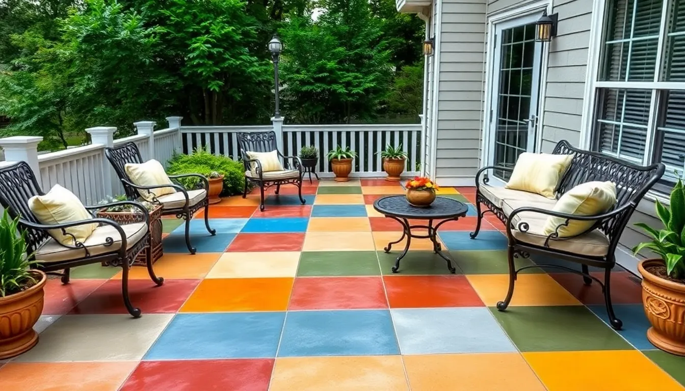 25 Stunning Concrete Patio Paint Ideas to Transform Your Outdoor Space 17