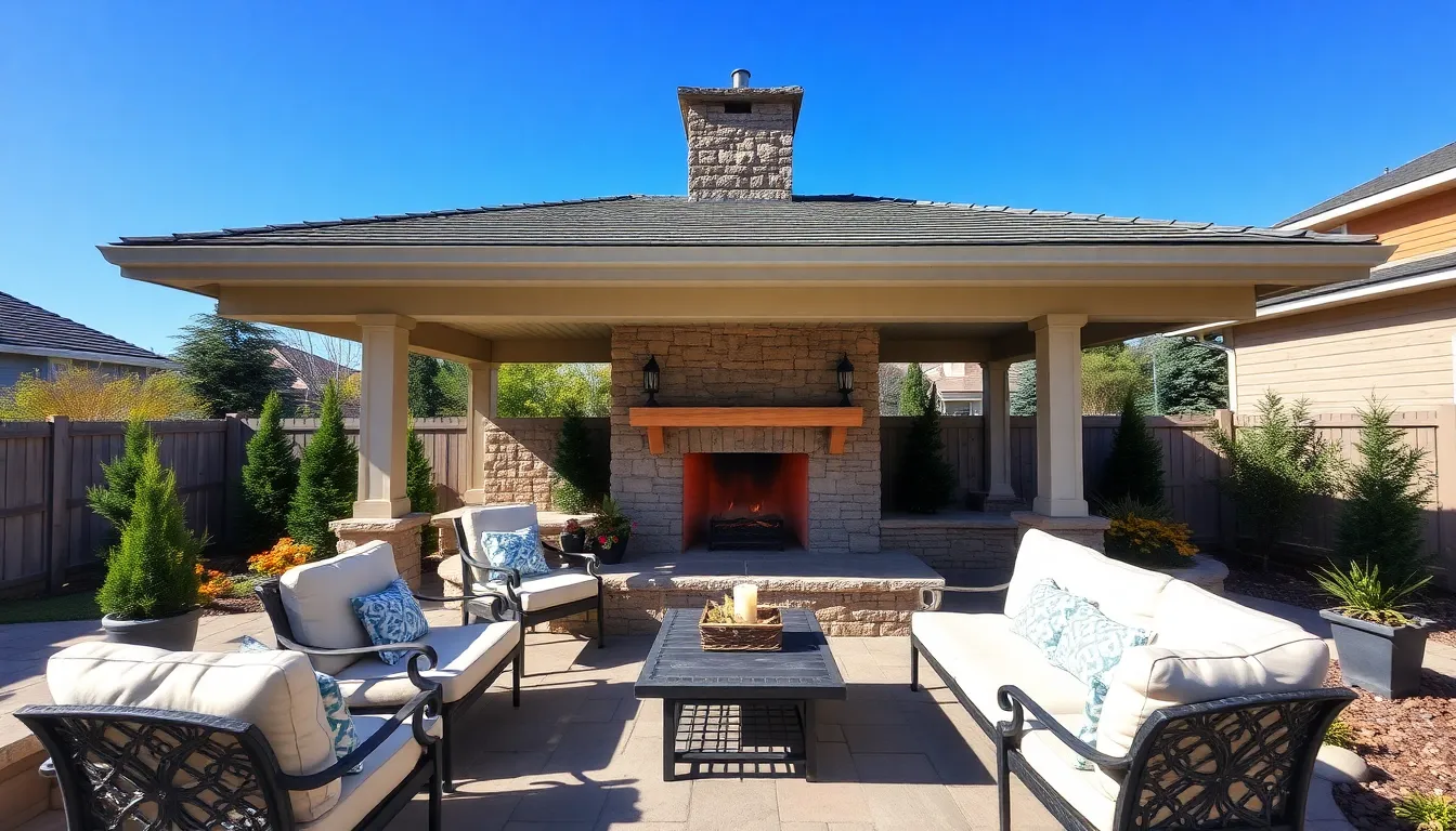 25 Stunning Covered Patio Ideas with Fireplace for Year-Round Outdoor Living 18 25 Stunning Covered Patio Ideas with Fireplace for Year-Round Outdoor Living 17