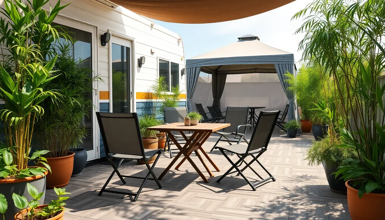 25 Genius Outdoor RV Patio Ideas That Transform Your Campsite Into Paradise 18 25 Genius Outdoor RV Patio Ideas That Transform Your Campsite Into Paradise 17