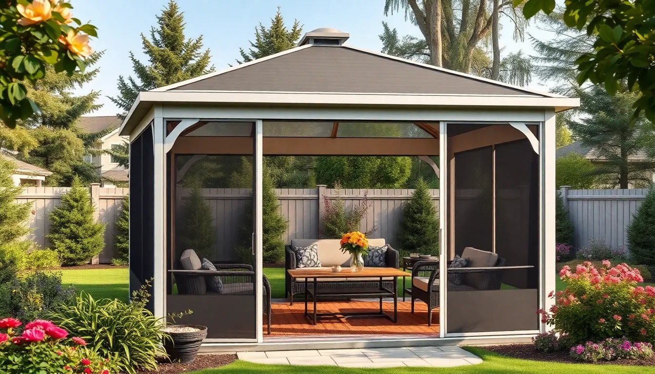 25 Stunning Screened Gazebo Ideas to Transform Your Backyard Into an Outdoor Oasis 17