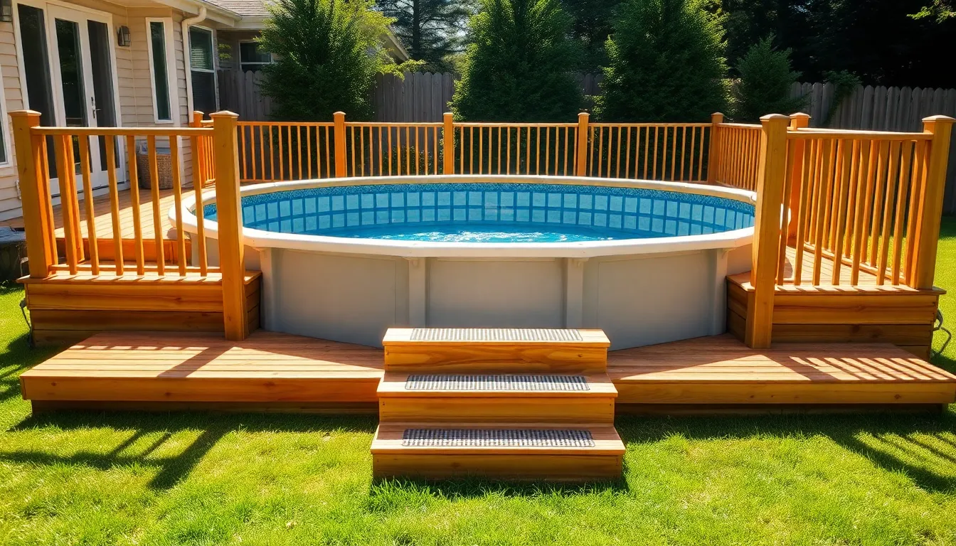 20 Above Ground Pool Steps Ideas That'll Transform Your Backyard (DIY & Premium) 1