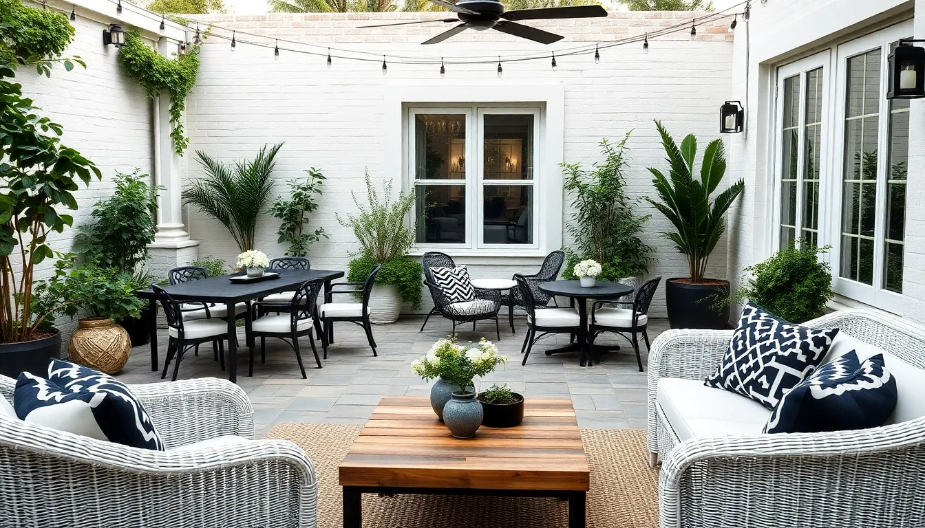 25 Stunning Black and White Patio Ideas That Will Transform Your Outdoor Space 2 25 Stunning Black and White Patio Ideas That Will Transform Your Outdoor Space 1