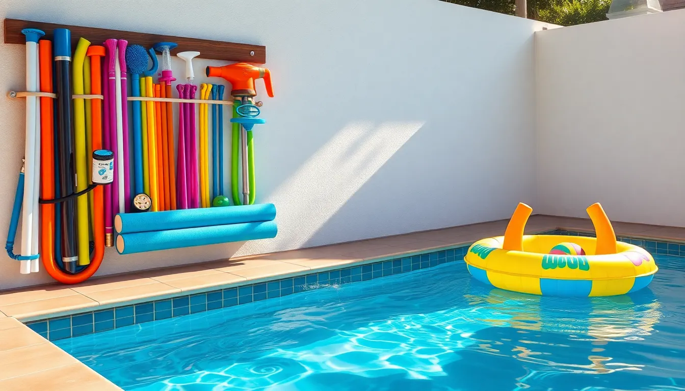 25 DIY Pool Storage Ideas That'll Transform Your Cluttered Backyard (Easy & Cheap!) 2 25 DIY Pool Storage Ideas That'll Transform Your Cluttered Backyard (Easy & Cheap!) 1