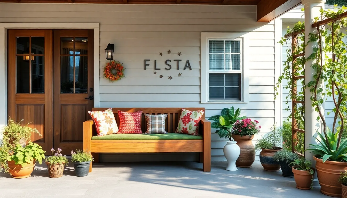 25 Stunning Front Porch Bench Ideas to Transform Your Home's Entrance 2 25 Stunning Front Porch Bench Ideas to Transform Your Home's Entrance 1