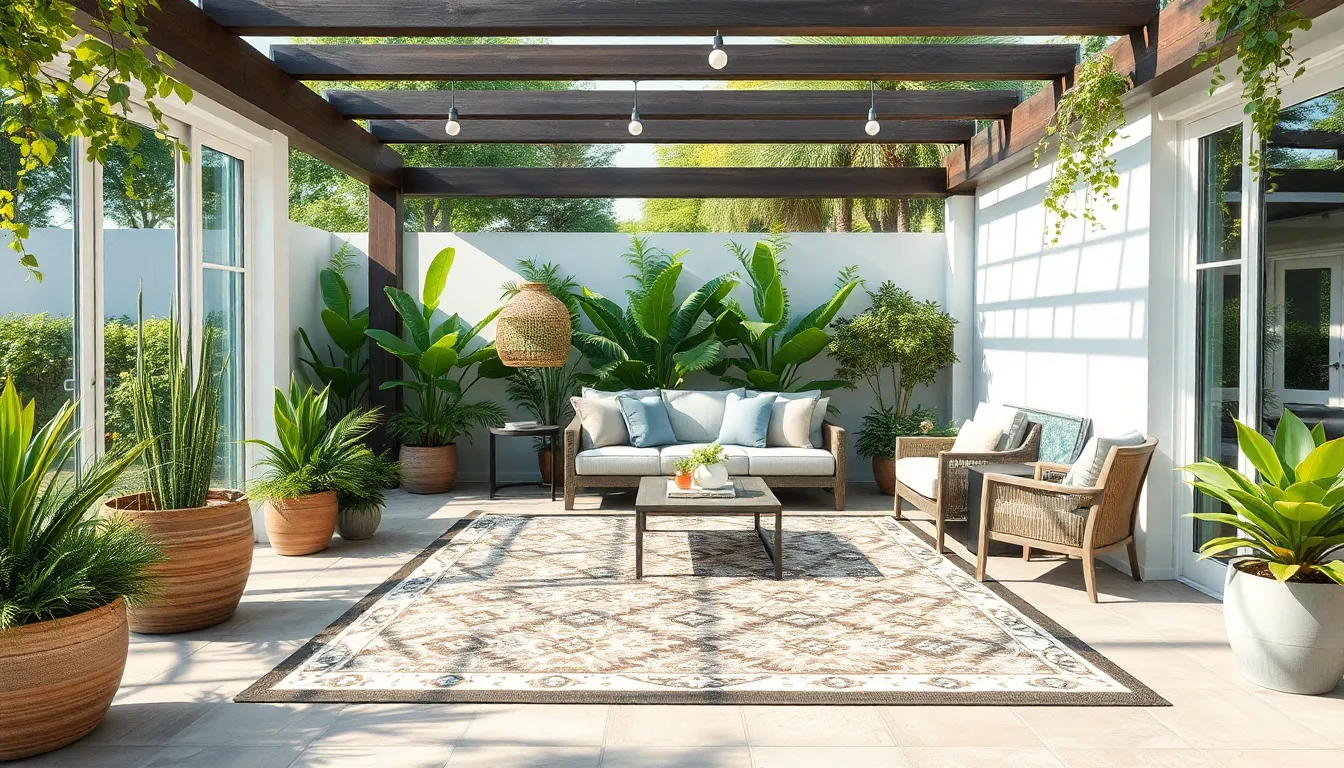 25 Outdoor Patio Rug Ideas to Transform Your Space on Any Budget 2 25 Outdoor Patio Rug Ideas to Transform Your Space on Any Budget 1