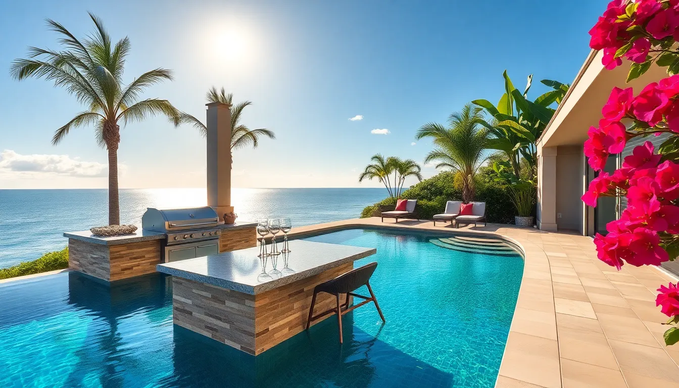 25 Pool and Outdoor Kitchen Ideas That'll Transform Your Backyard Into Paradise 2 25 Pool and Outdoor Kitchen Ideas That'll Transform Your Backyard Into Paradise 1