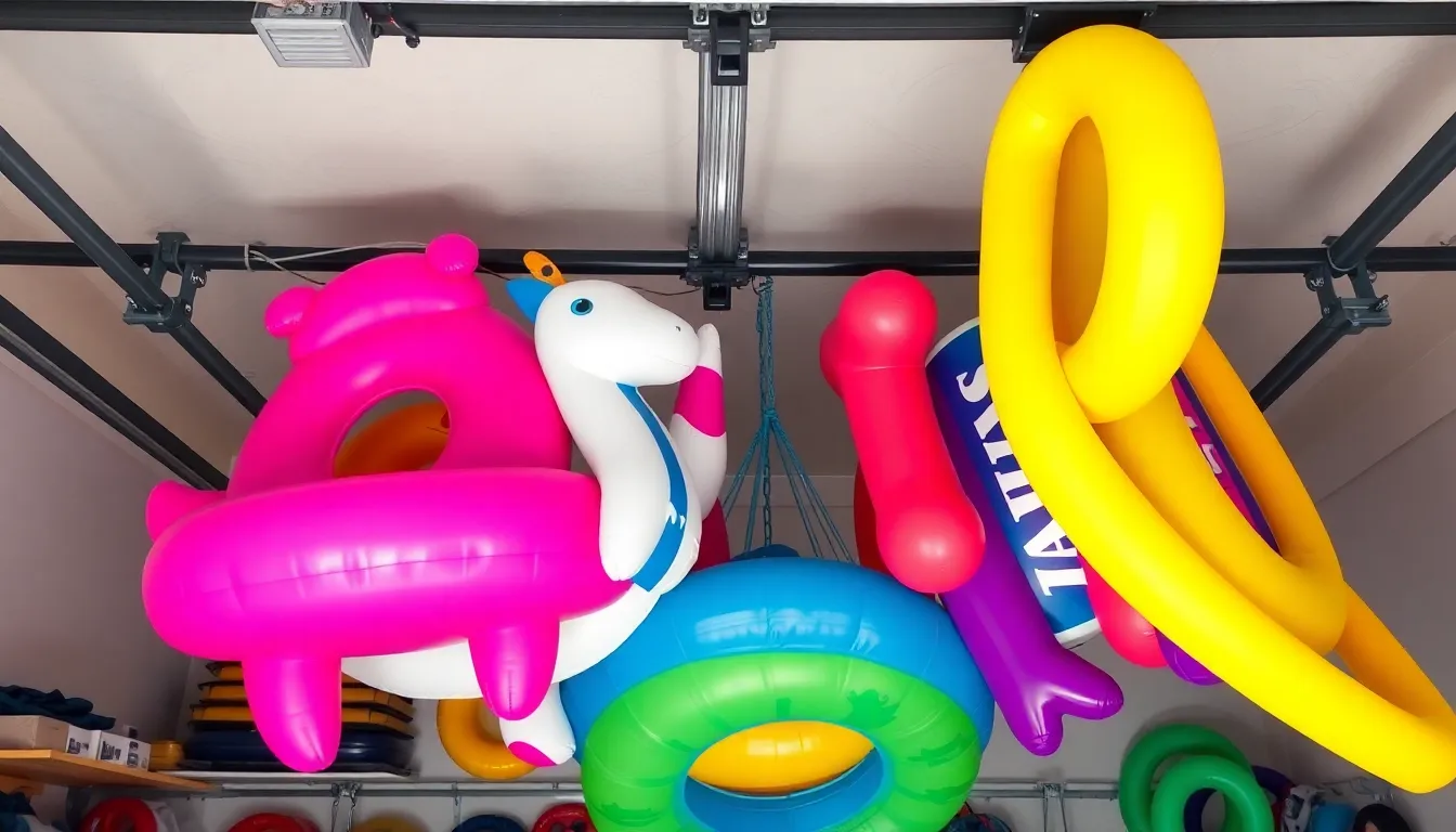 15 Clever Pool Float Storage Ideas to Keep Your Pool Area Organized 2 15 Clever Pool Float Storage Ideas to Keep Your Pool Area Organized 1