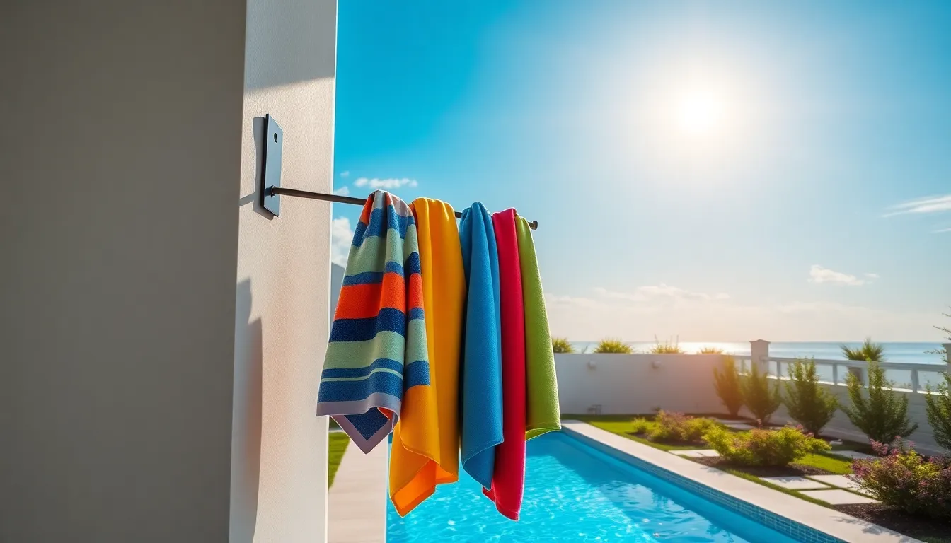 25 Creative Pool Towel Rack Ideas to Transform Your Poolside Space 2 25 Creative Pool Towel Rack Ideas to Transform Your Poolside Space 1
