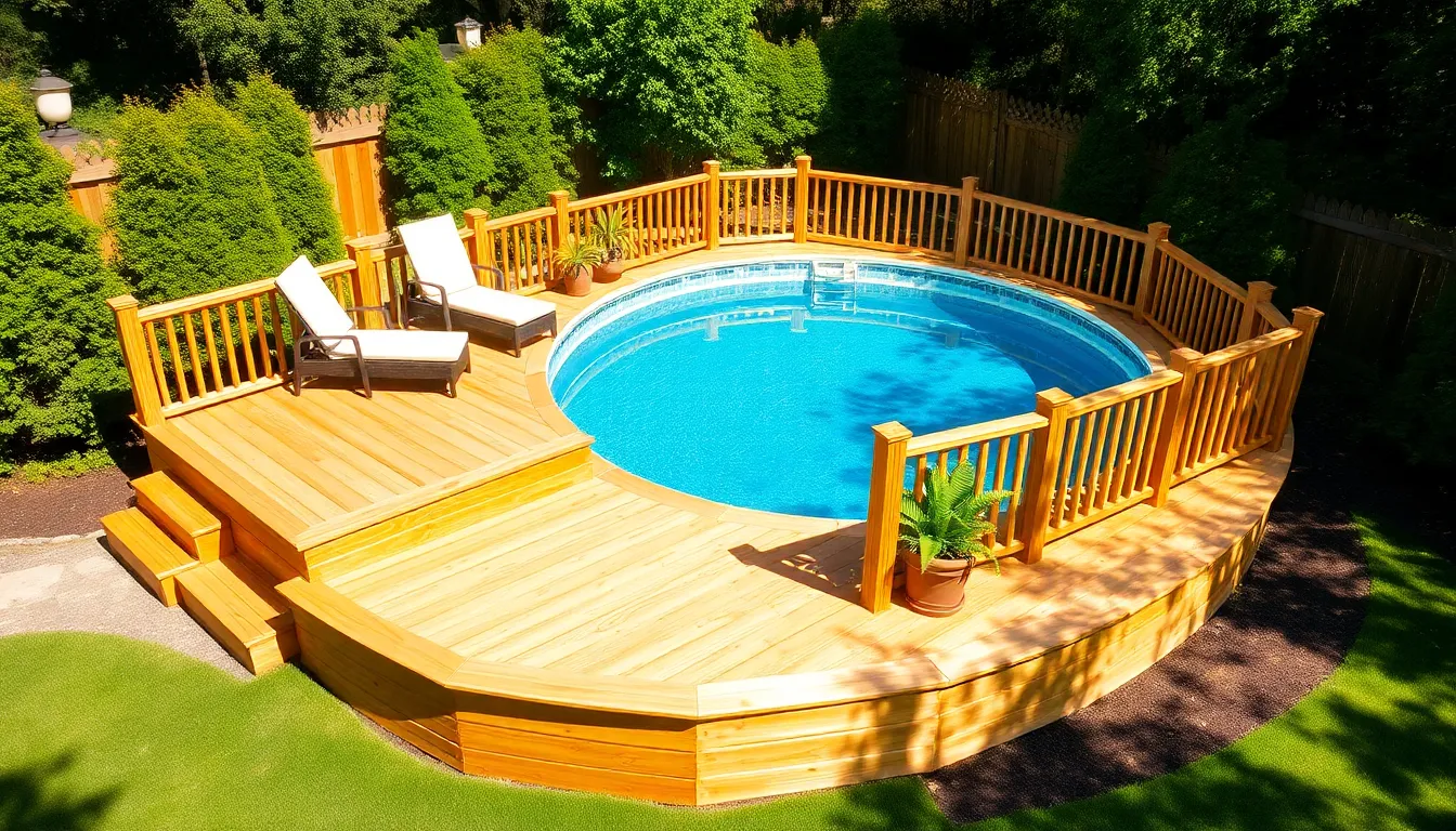 25 Small Above Ground Pool Deck Ideas to Transform Your Backyard on Any Budget 2 25 Small Above Ground Pool Deck Ideas to Transform Your Backyard on Any Budget 1