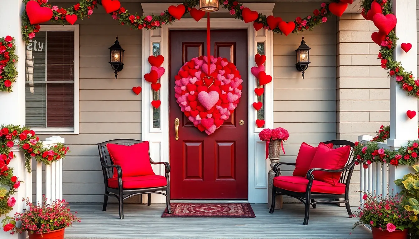 15 Valentine Porch Decorating Ideas to Make Your Front Door Irresistible 2 15 Valentine Porch Decorating Ideas to Make Your Front Door Irresistible 1