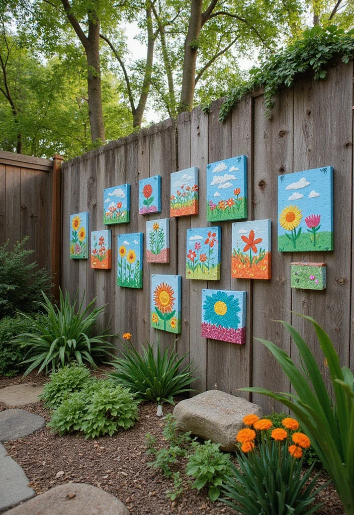 10 Corner Yard Ideas to Use Overlooked Spaces Well 100 10 Corner Yard Ideas to Use Overlooked Spaces Well - 10. Vertical Art Display