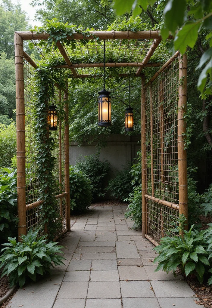 10 DIY Garden Fence Ideas Simple Enough for Beginners 34 10 DIY Garden Fence Ideas Simple Enough for Beginners - 4. Wire and Bamboo Screen