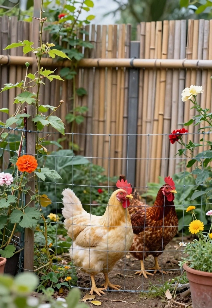 10 DIY Garden Fence Ideas Simple Enough for Beginners 78 10 DIY Garden Fence Ideas Simple Enough for Beginners - 8. Chicken Wire and Bamboo