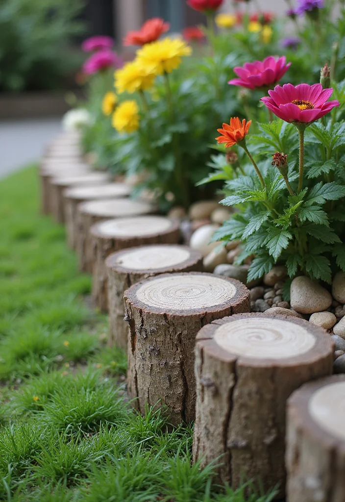 10 Fence Edging Ideas to Define Pathways and Beds - 1. Rustic Wooden Edging