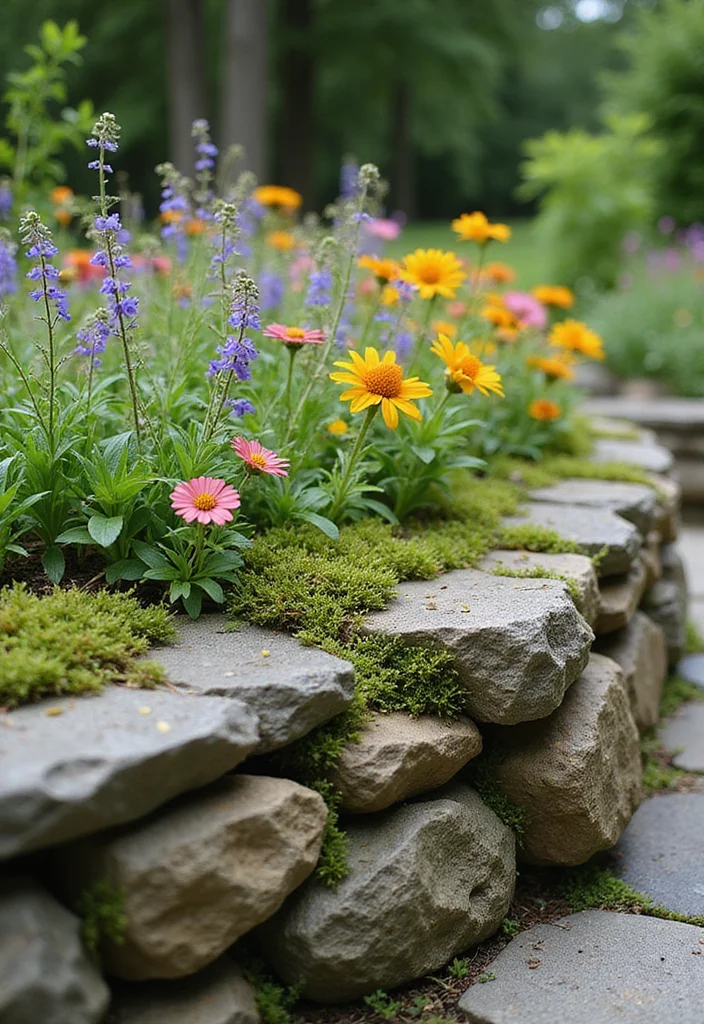 10 Fence Edging Ideas to Define Pathways and Beds - 4. Natural Stone Edging