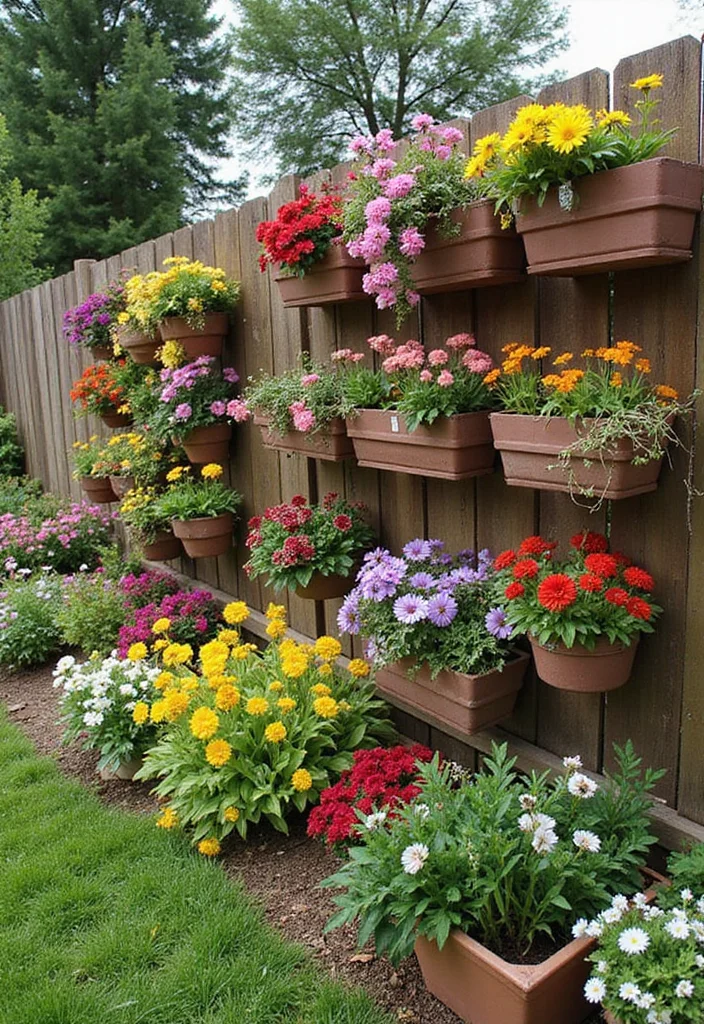 10 Fence Garden Ideas for Growing More in Small Spaces 45 10 Fence Garden Ideas for Growing More in Small Spaces - 5. Colorful Flower Panels