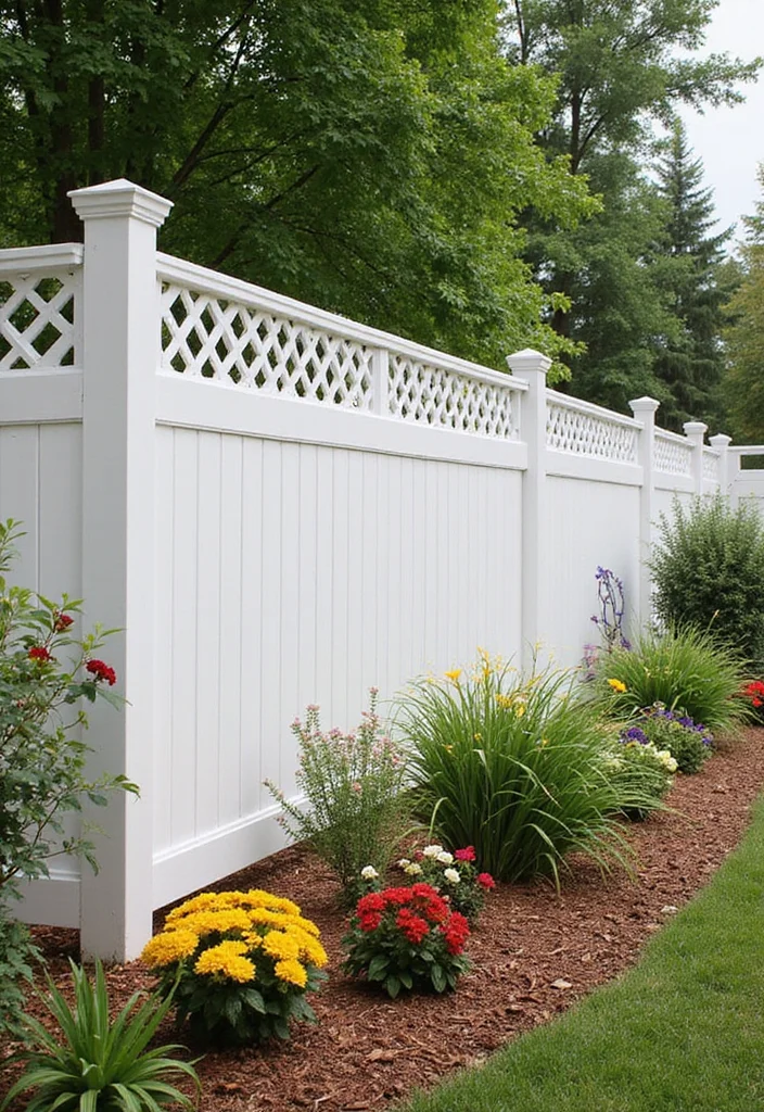 10 Fence Ideas That Upgrade Privacy and Outdoor Style 56 10 Fence Ideas That Upgrade Privacy and Outdoor Style - 6. Decorative Vinyl Fences