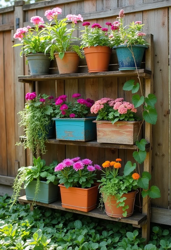 10 Flower Garden Fence Ideas That Add Charm and Height 34 10 Flower Garden Fence Ideas That Add Charm and Height - 4. Vertical Planter Fences