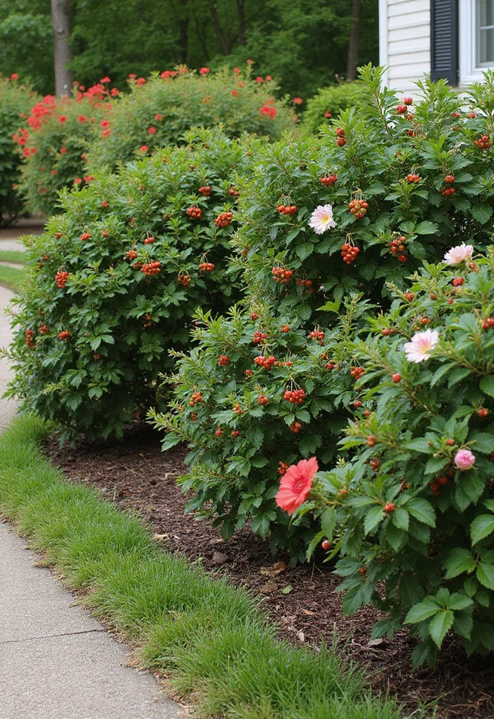 10 Front Yard Cheap Landscaping Ideas That Still Look Great 45 10 Front Yard Cheap Landscaping Ideas That Still Look Great - 5. Berry Bush Border