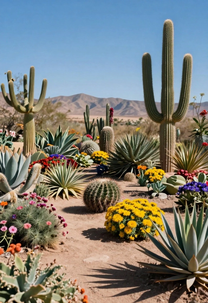 10 Front Yard Desert Landscaping Ideas With Drought Smart Style 45 10 Front Yard Desert Landscaping Ideas With Drought Smart Style - 5. Colorful Desert Flora