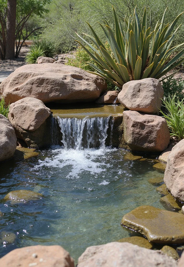 10 Front Yard Desert Landscaping Ideas With Drought Smart Style 56 10 Front Yard Desert Landscaping Ideas With Drought Smart Style - 6. Water Features