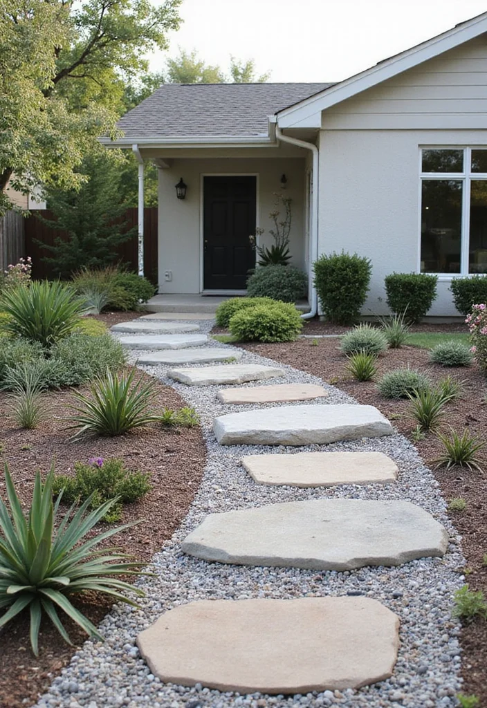 10 Front Yard Mulch Ideas for Tidy and Low Care Landscaping - 3. Stone Mulch