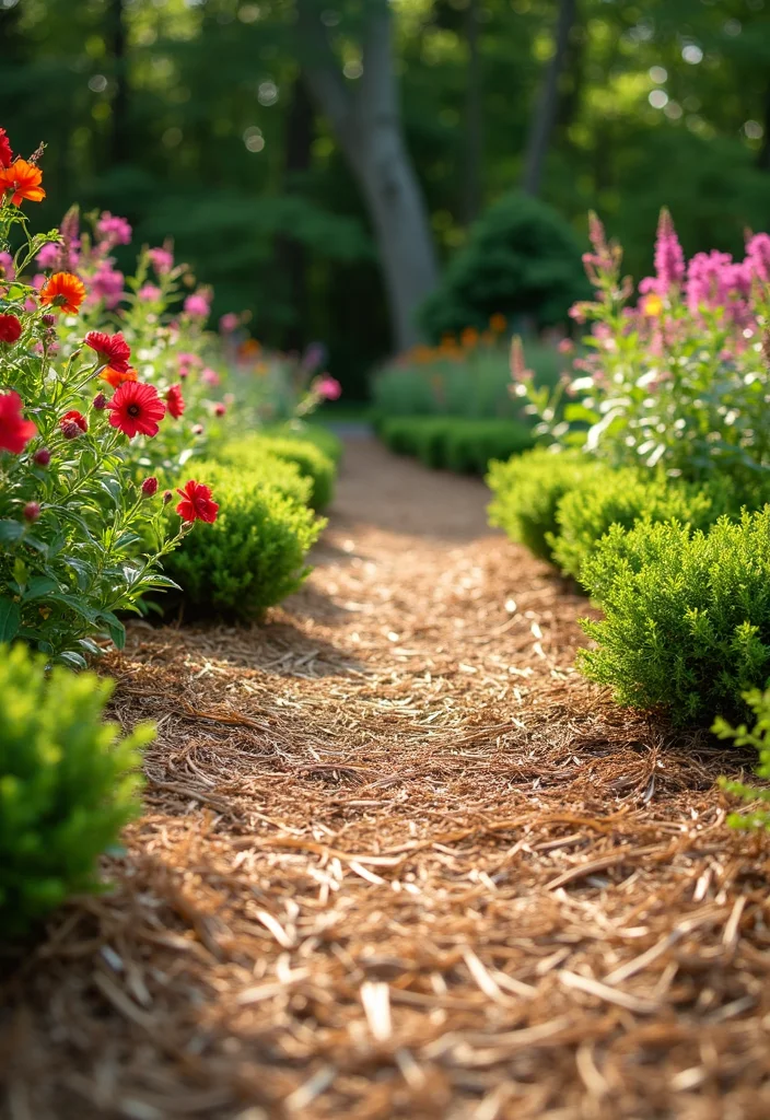 10 Front Yard Mulch Ideas for Tidy and Low Care Landscaping - 6. Pine Straw