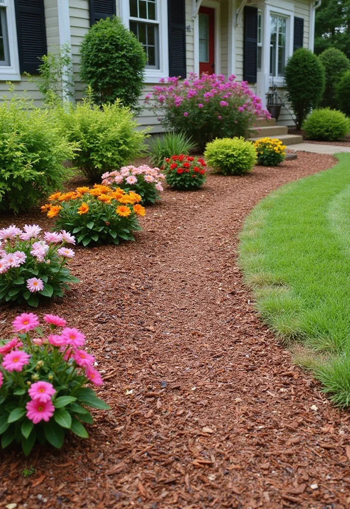 10 Front Yard Mulch Ideas for Tidy and Low Care Landscaping - 7. Cocoa Hull Mulch
