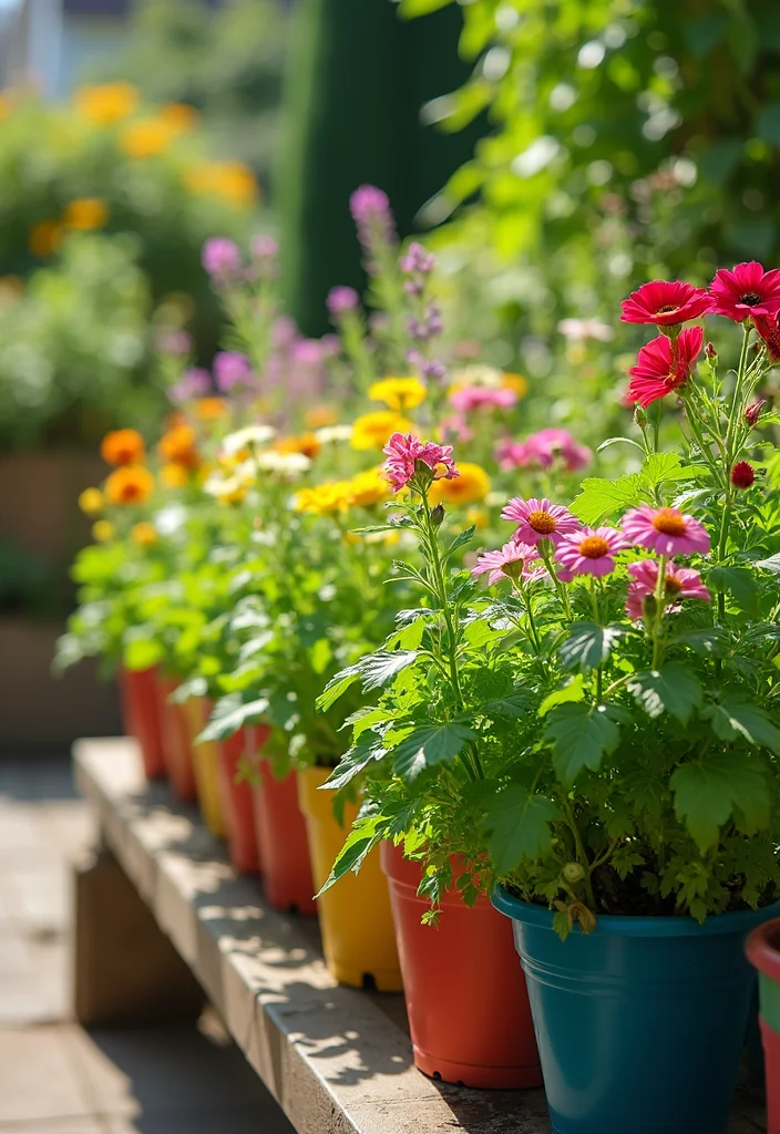 10 Herb Planter Ideas for Fresh Flavors in Small Spaces - 10. Edible Flower and Herb Mix