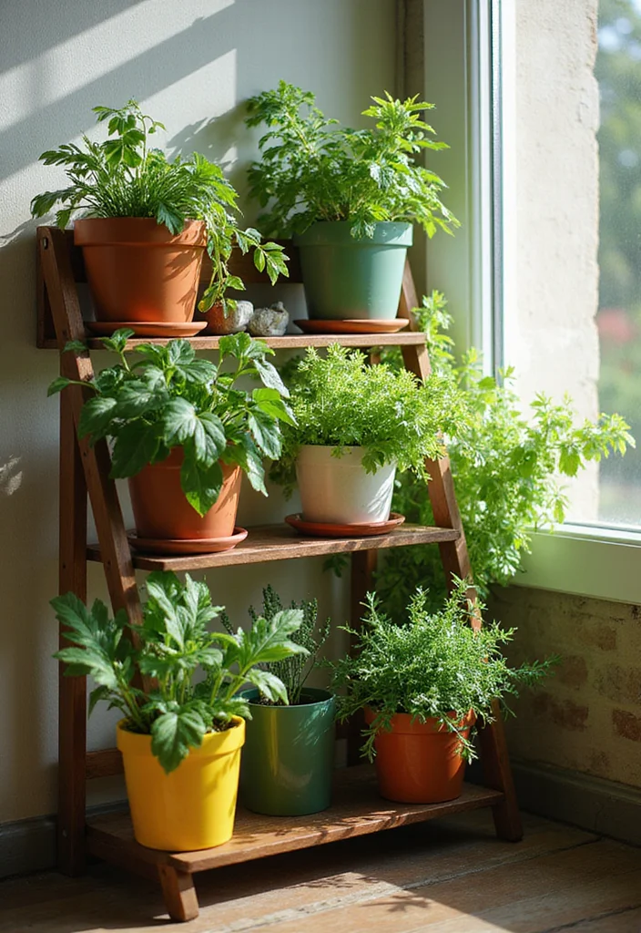 10 Herb Planter Ideas for Fresh Flavors in Small Spaces - 2. Tiered Plant Stands