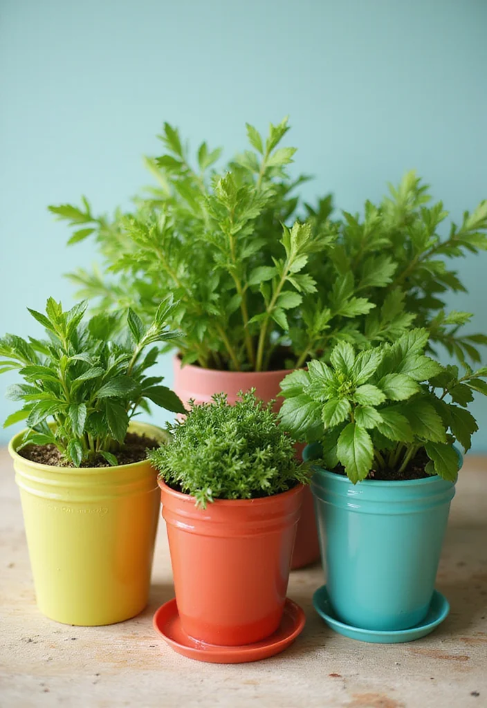 10 Herb Planter Ideas for Fresh Flavors in Small Spaces - 5. Colorful Container Gardens