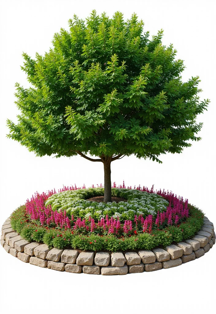 10 Landscape Ideas Around a Tree for a Clean and Polished Look 1 10 Landscape Ideas Around a Tree for a Clean and Polished Look - 1. Create a Circular Garden Bed