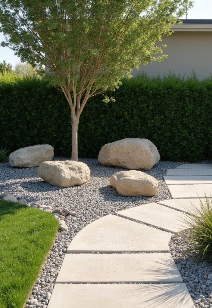 10 Landscape Ideas Around a Tree for a Clean and Polished Look 23 10 Landscape Ideas Around a Tree for a Clean and Polished Look - 3. Use Decorative Gravel or Stone