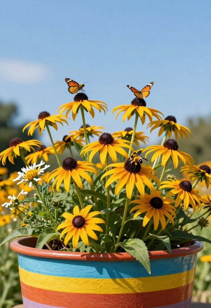 10 Planter Ideas for Full Sun With Vibrant Long Lasting Color 23 10 Planter Ideas for Full Sun With Vibrant Long Lasting Color - 3. Pollinator Paradise with Perennials