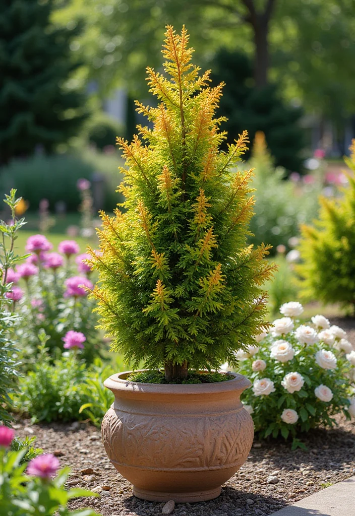 10 Planter Ideas for Full Sun With Vibrant Long Lasting Color 89 10 Planter Ideas for Full Sun With Vibrant Long Lasting Color - 9. Colorful Container Trees