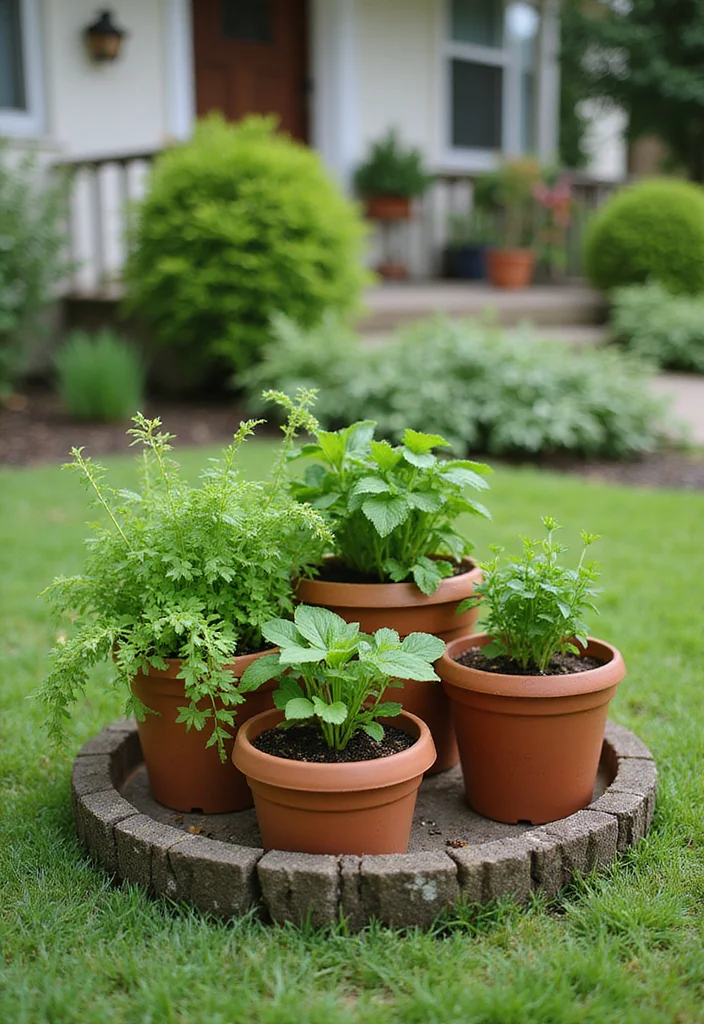 10 Small Front Lawn Landscape Ideas Perfect for Tight Budgets - 6. Compact Herb Gardens