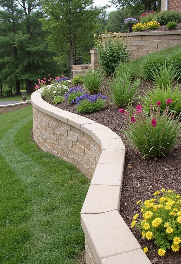 10 Smart Slope Landscape Ideas for an Easy and Attractive Yard - 5. Retaining Walls