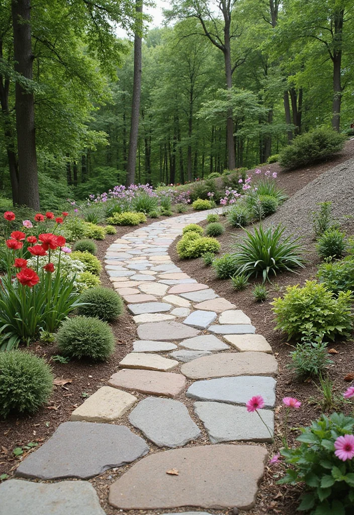 10 Smart Slope Landscape Ideas for an Easy and Attractive Yard - 6. Pathways and Steps