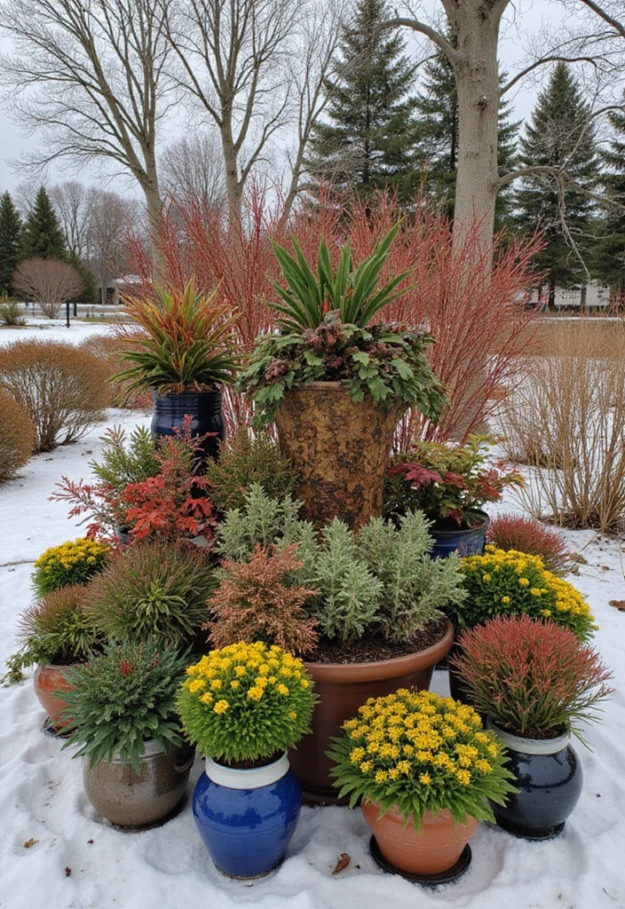 10 Winter Planter Ideas for Cold Weather Greenery 100 10 Winter Planter Ideas for Cold Weather Greenery - 10. Creative Container Combinations