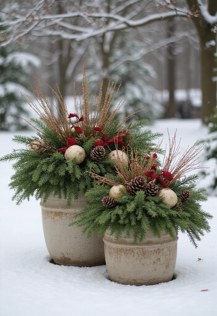 10 Winter Planter Ideas for Cold Weather Greenery 67 10 Winter Planter Ideas for Cold Weather Greenery - 7. Classic Winter Containers