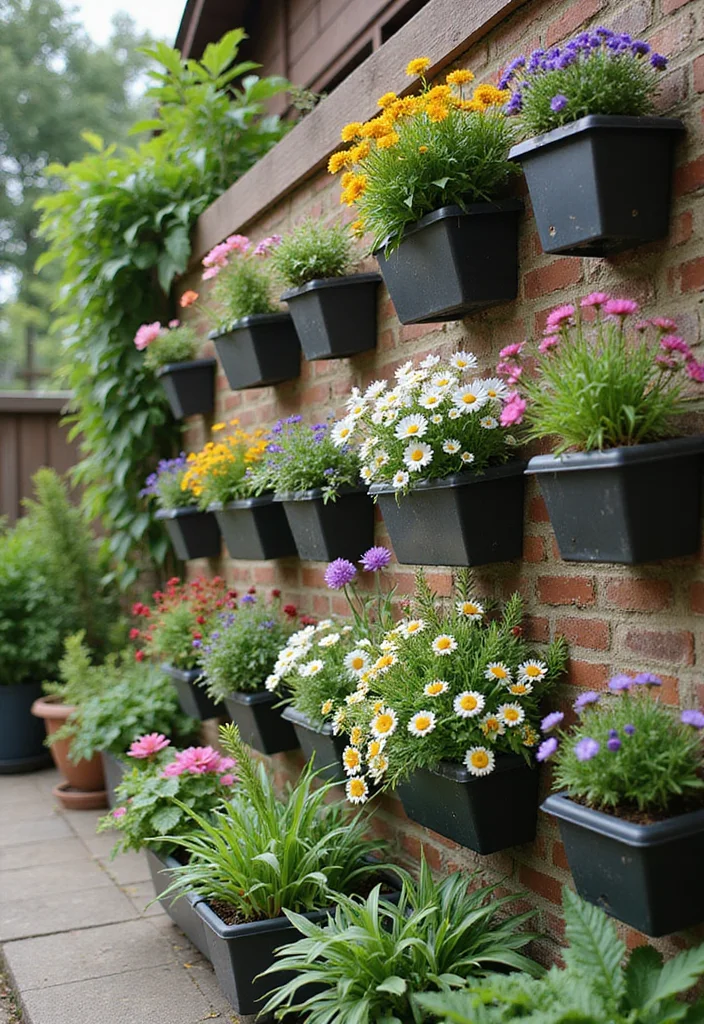 12 Fall Planter Ideas With Simple Seasonal Color - 5. Vertical Planter Gardens