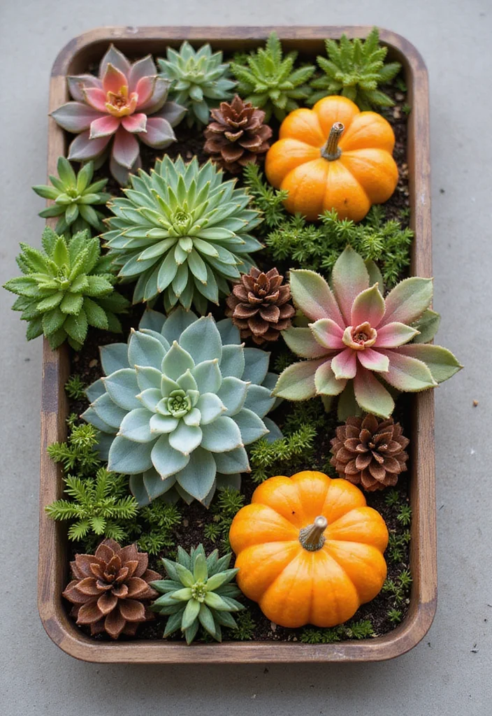 12 Fall Planter Ideas With Simple Seasonal Color - 9. Succulent Fall Displays